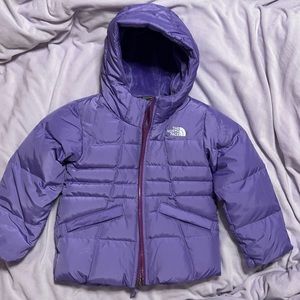The North Face purple down puffer jacket